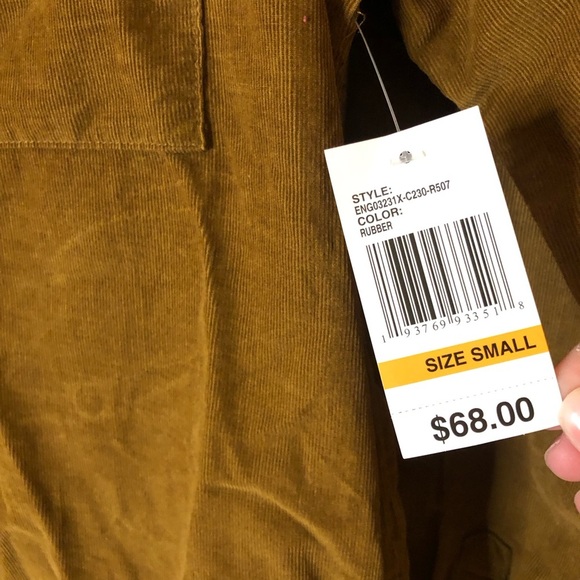 Kenzie Corduroy Ribbed Button Front Shacket Jacket Brown Size Small - Picture 4 of 5